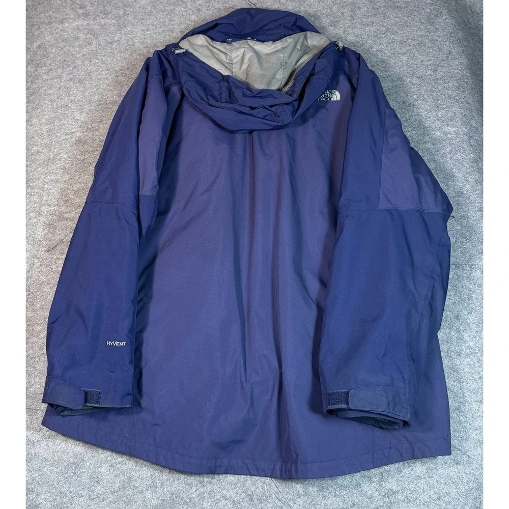 The North Face Men's XXL HyVent Waterproof Hooded‎ Rain Jacket Blue Shell